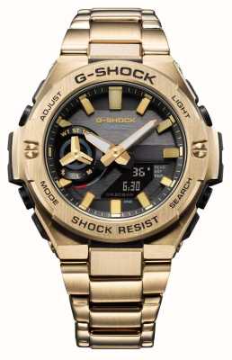 Casio G-staal b500 serie goudkleurig horloge op zonne-energie GST-B500GD-9AER