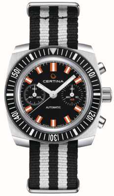 Certina Ds chronograaf 1968 powermatic automatisch horloge met zwarte wijzerplaat C0404621805100