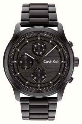 Calvin Klein Heren | zwarte chronograaf wijzerplaat | zwarte roestvrijstalen armband 25200209