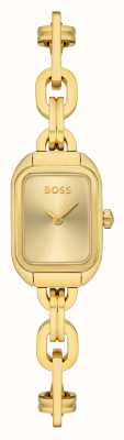 BOSS Hailey | gouden wijzerplaat | gouden roestvrijstalen armband 1502655