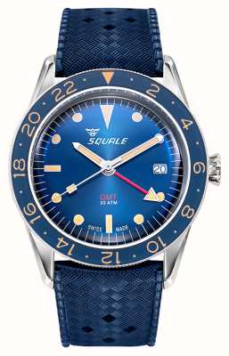 Squale Sub-39 gmt automatische vintage blauwe tropische band SUB39GMTB.HTB
