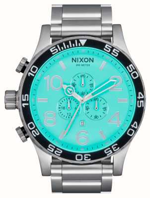 Nixon 51-30 chrono | turquoise chronograaf wijzerplaat | roestvrijstalen armband A083-2084-00
