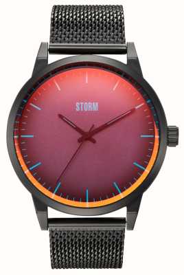 STORM Styro leisteen rood | zwarte mesh armband 47487/SL/R