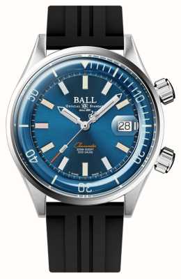 Ball Watch Company Engineer master ii duiker chronometer 42 mm zwarte rubberen band met blauwe wijzerplaat DM2280A-P1C-BER