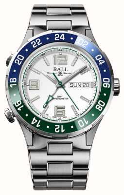 Ball Watch Company Roadmaster marine gmt blauw/groene lunette witte wijzerplaat DG3030B-S9CJ-WH
