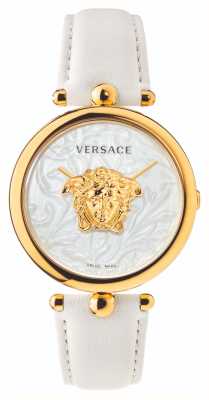 Versace Palazzo-rijk | witte wijzerplaat | witte lederen band VECO01320