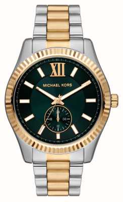 Michael Kors Lexington | groene wijzerplaat | tweekleurige roestvrijstalen armband MK9063