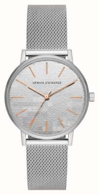 Armani Exchange Dames | zilveren wijzerplaat | stalen mesh armband AX5583