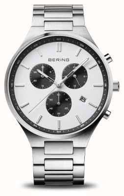 Bering Titan chronograaf | witte wijzerplaat | titanium armband 11743-704