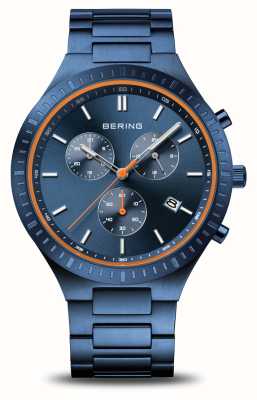 Bering Titan-chrono | blauwe wijzerplaat | blauwe titanium armband 11743-797