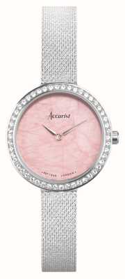 Accurist Sieraden dames | rozenkwarts wijzerplaat | roestvrijstalen mesh-armband 78005