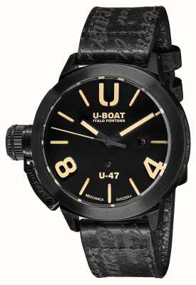 U-Boat Classico u-47 47mm ab1 | zwarte wijzerplaat | zwarte leren band 9160