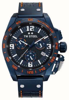 TW Steel Heren | wereldkampioenschap rally | blauwe chronograaf wijzerplaat | blauwe leren band TW1020