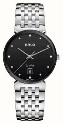 RADO Firenze 38mm | zwarte wijzerplaat | diamanten gezet | roestvrijstalen armband R48912733