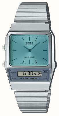 Casio Vintage | blauwe wijzerplaat | roestvrijstalen armband AQ-800EC-2A
