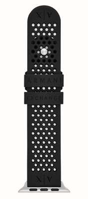 Armani Exchange Apple watch band (42/44/45mm) zwart siliconen AXS8010