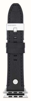 Diesel Apple watch band (42/44/45mm) zwart leer DSS0001