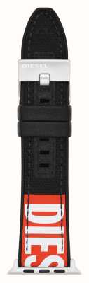 Diesel Apple watch band (42/44/45mm) zwart nylon DSS0005