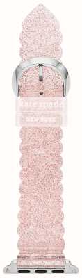 Kate Spade Apple watchband (38/40/41 mm) roze TPU & roségouden glitters KSS0147
