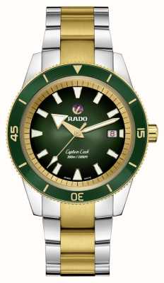 RADO Kapitein kok | automatisch | groene wijzerplaat | tweekleurige armband R32138303