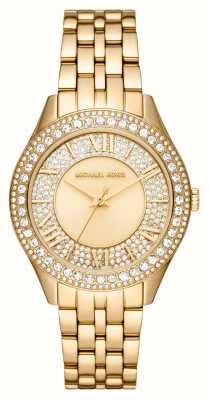 Michael Kors Harlowe voor dames | gouden wijzerplaat | gouden roestvrijstalen armband MK4709