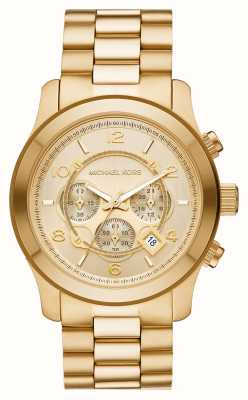 Michael Kors landingsbaan | gouden chrono wijzerplaat | gouden roestvrijstalen armband MK9074