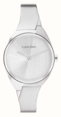 Calvin Klein Dames | zilveren wijzerplaat | roestvrijstalen bangle-stijl armband 25200234