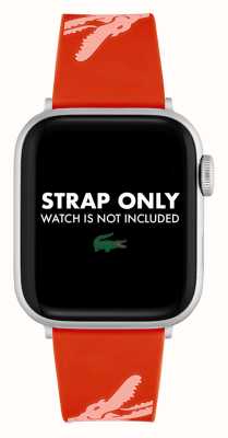 Lacoste Apple watch band (38/40mm) krokodillenprint oranje siliconen 2050020