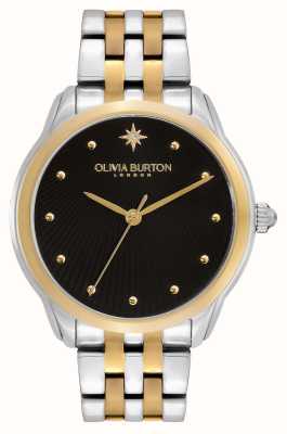 Olivia Burton Tijdloze klassiekers hemels sterrenlicht | zwarte wijzerplaat | tweekleurige roestvrijstalen armband ex-display 24000049 EX-DISPLAY