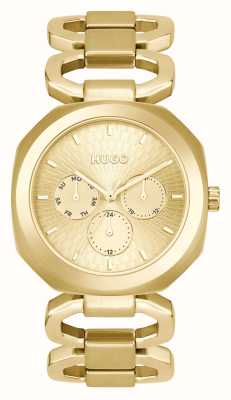 HUGO Vrouwen #intens | gouden wijzerplaat | gouden roestvrijstalen armband 1540150