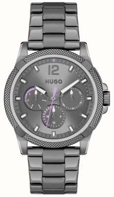 HUGO #impress quartz (38mm) grijze wijzerplaat / grijs pvd edelstaal 1540135