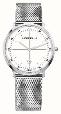 Herbelin Stad | witte wijzerplaat | stalen mesh-armband 19515AP12B