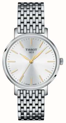 Tissot Everytime quartz dames (34 mm) zilveren wijzerplaat / roestvrijstalen armband T1432101101101