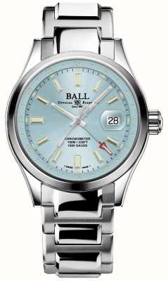 Ball Watch Company Ingenieur iii uithoudingsvermogen 1917 gmt | 41mm | beperkte oplage | ijsblauwe wijzerplaat | roestvrijstalen armband GM9100C-S2C-IBE