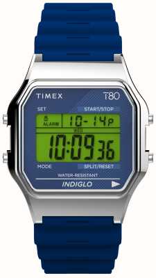 Timex 80 blauwe digitale wijzerplaat / blauwe harsband TW2V41200