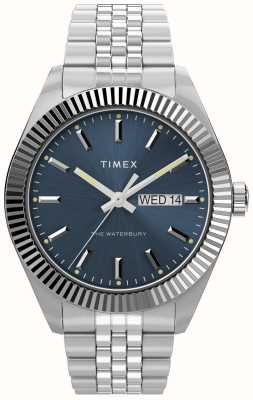 Timex Heren waterbury (41 mm) blauwe wijzerplaat / roestvrijstalen armband TW2V46000