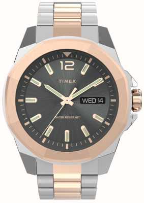 Timex Heren essex avenue grijze wijzerplaat / tweekleurige roestvrijstalen armband TW2V43100