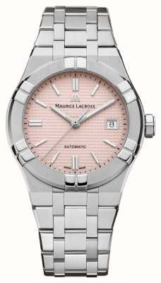 Maurice Lacroix Aikon automatische gelimiteerde zomereditie (39mm) set roze wijzerplaat / roestvrij staal & roze rubber AI6007-SS00F-530-E