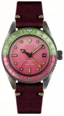 Out Of Order Cosmopolitan automatic gmt (40mm) roze wijzerplaat / koraalrood leer OOO.001-25.COS