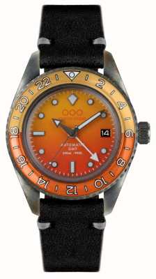 Out Of Order Sex on the beach automatic gmt (40mm) oranje wijzerplaat / zwart leer OOO.001-25.SOTB