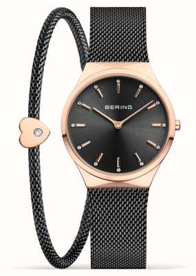 Bering Klassiek gepolijst roségouden cadeauset met horloge + armband 12131-169-GWP