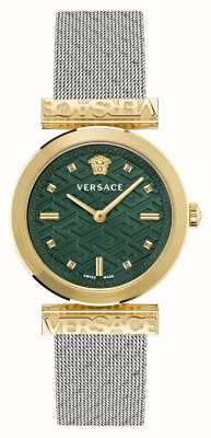 Versace Regalia groene wijzerplaat / stalen mesh armband VE6J00623
