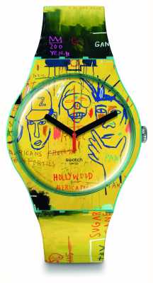 Swatch X jean-michel basquiat - hollywood afrikanen door jean-michel basquiat - staal kunstreis SUOZ354