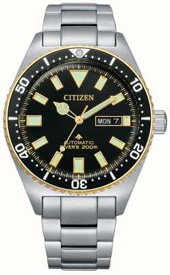 Citizen Promaster duiker automatisch (45 mm) zwarte wijzerplaat / roestvrijstalen armband NY0125-83E