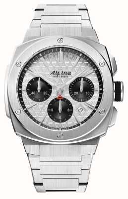 Alpina Alpiner extreme chronograaf automatisch (41 mm) zilveren wijzerplaat / roestvrijstalen armband AL-730SB4AE6B