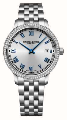 Raymond Weil Dames toccata (34 mm) zilveren wijzerplaat / diamanten set / roestvrijstalen armband 5385-STS-00653