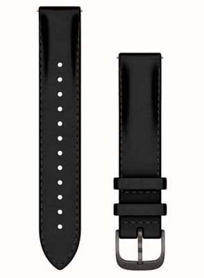 Garmin Snelspanband (18 mm) zwart leer / hardware van geborsteld leisteen - alleen band 010-12932-61