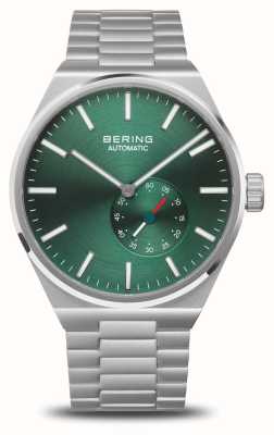 Bering Automatische heren (41 mm) groene wijzerplaat / roestvrijstalen armband 19441-708