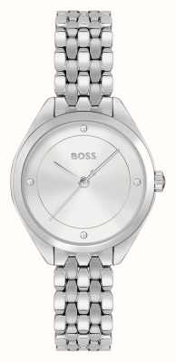 BOSS Mae (30 mm) zilveren wijzerplaat / roestvrijstalen armband 1502722