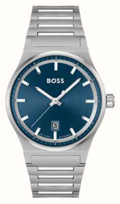 BOSS Candor (41 mm) blauwe wijzerplaat / roestvrijstalen armband 1514076
